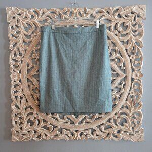 Classic Banana Republic Herringbone Green Grey Pencil Skirt Size 10 NWT's